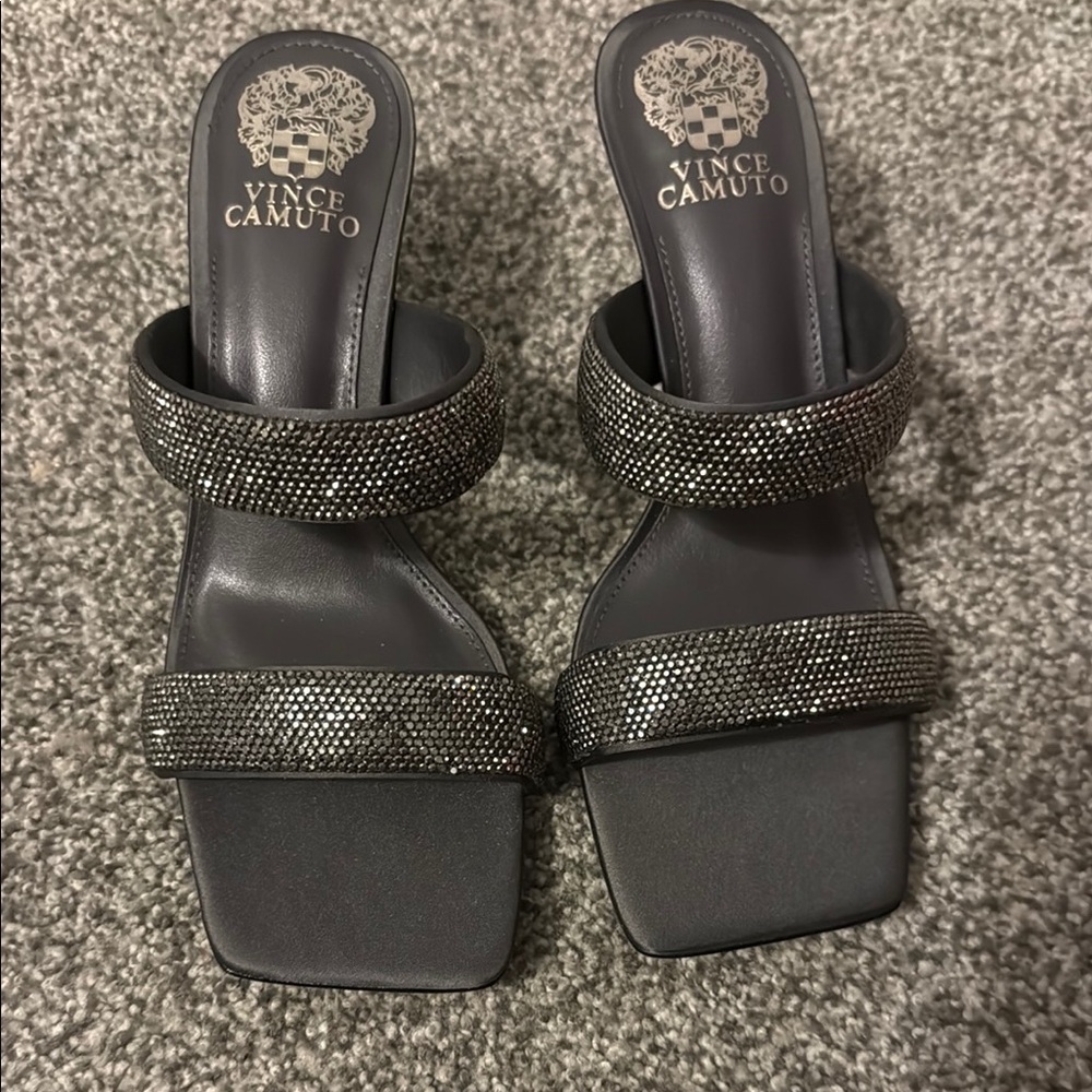Vince Camuto Black Heels with Sparkly Straps